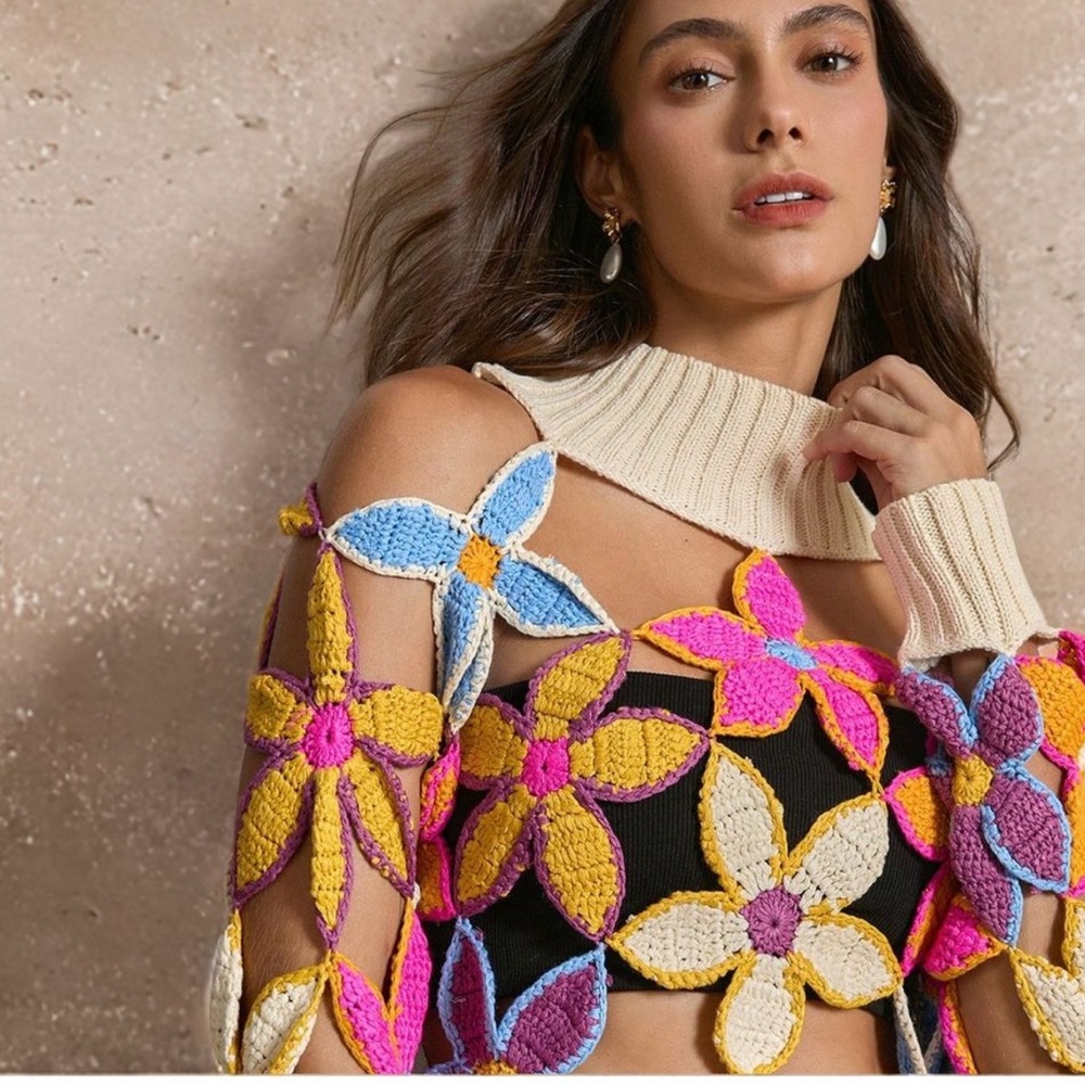 Floral Crochet Women Top